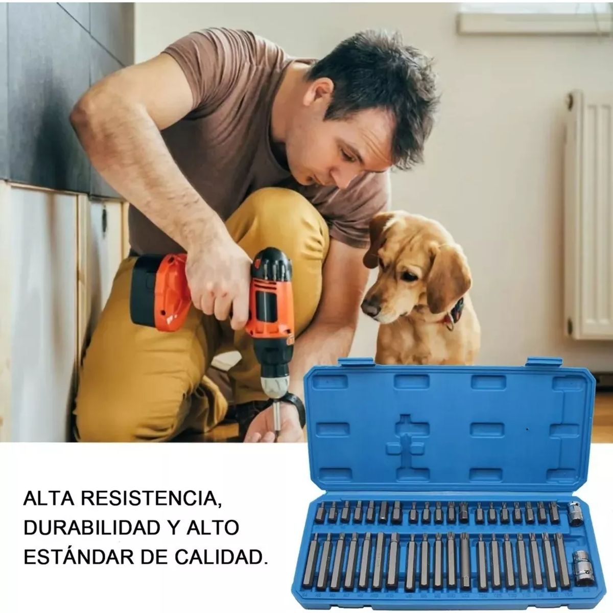 TATEE - Juego de Puntas de Acero Cortas y Largas Set de 40 Piezas