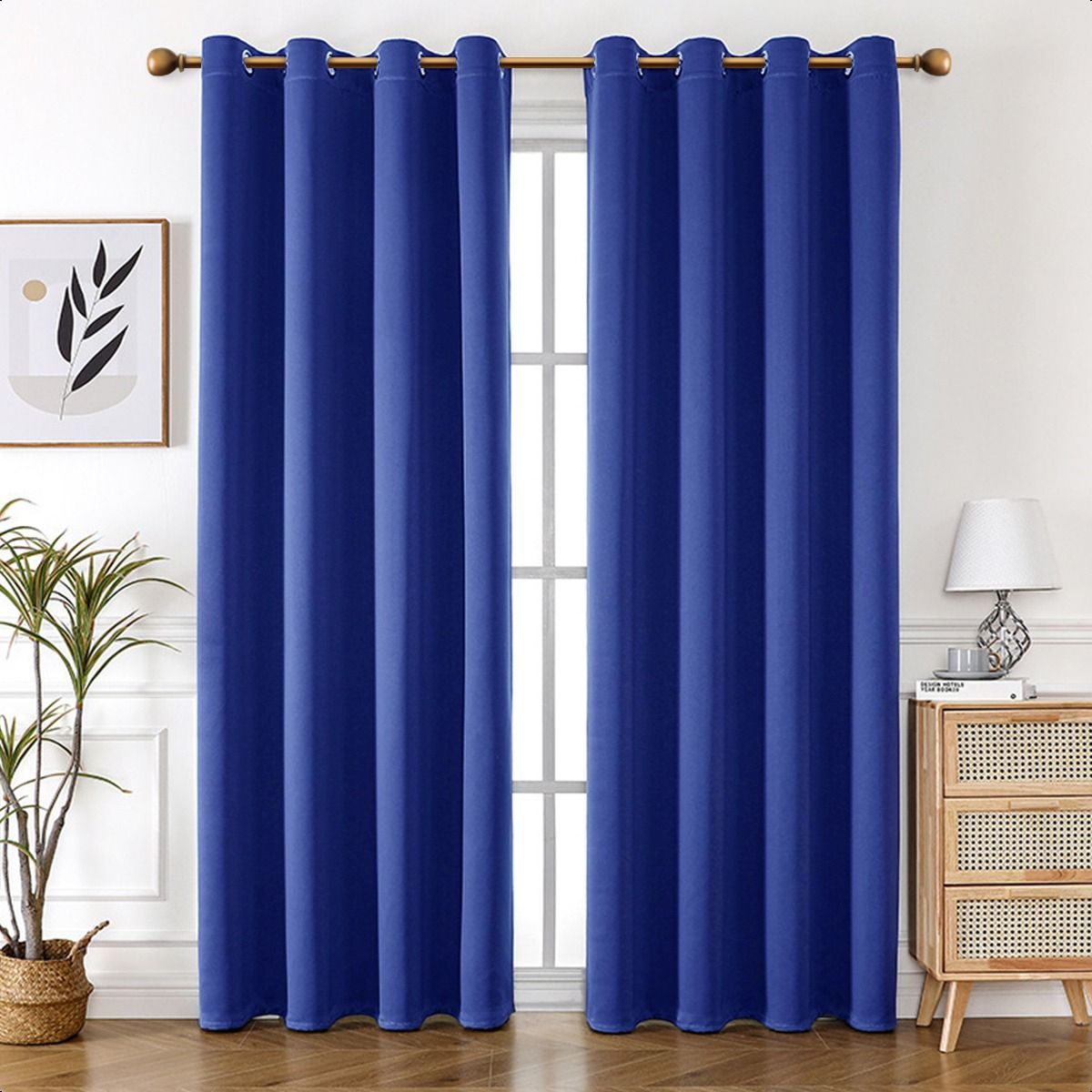 2 Paño Cortina 100% Blackout Engomada Termica 140x220 Cm Azul, marca SUPERCENTER - Foto Principal