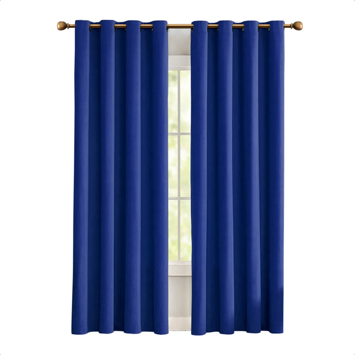 SUPERCENTER - 2 Paño Cortina 100% Blackout Engomada Termica 140x220 Cm Azul