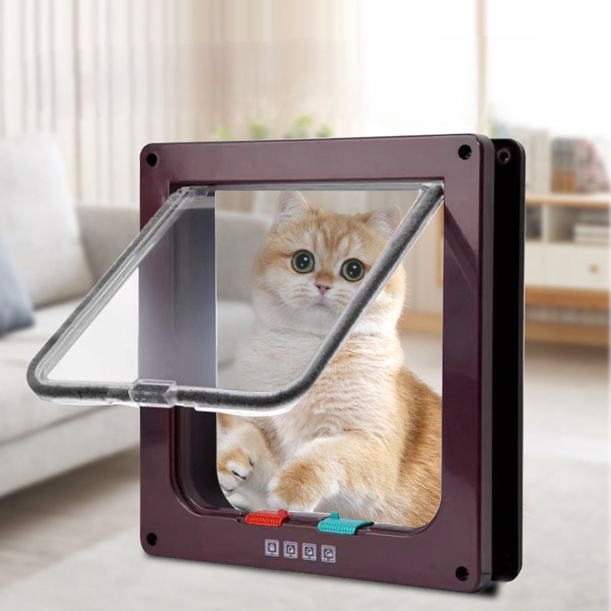 TATEE - Puerta para mascotas 25 x 23.5 x 5.5 cm Grande Mascota L