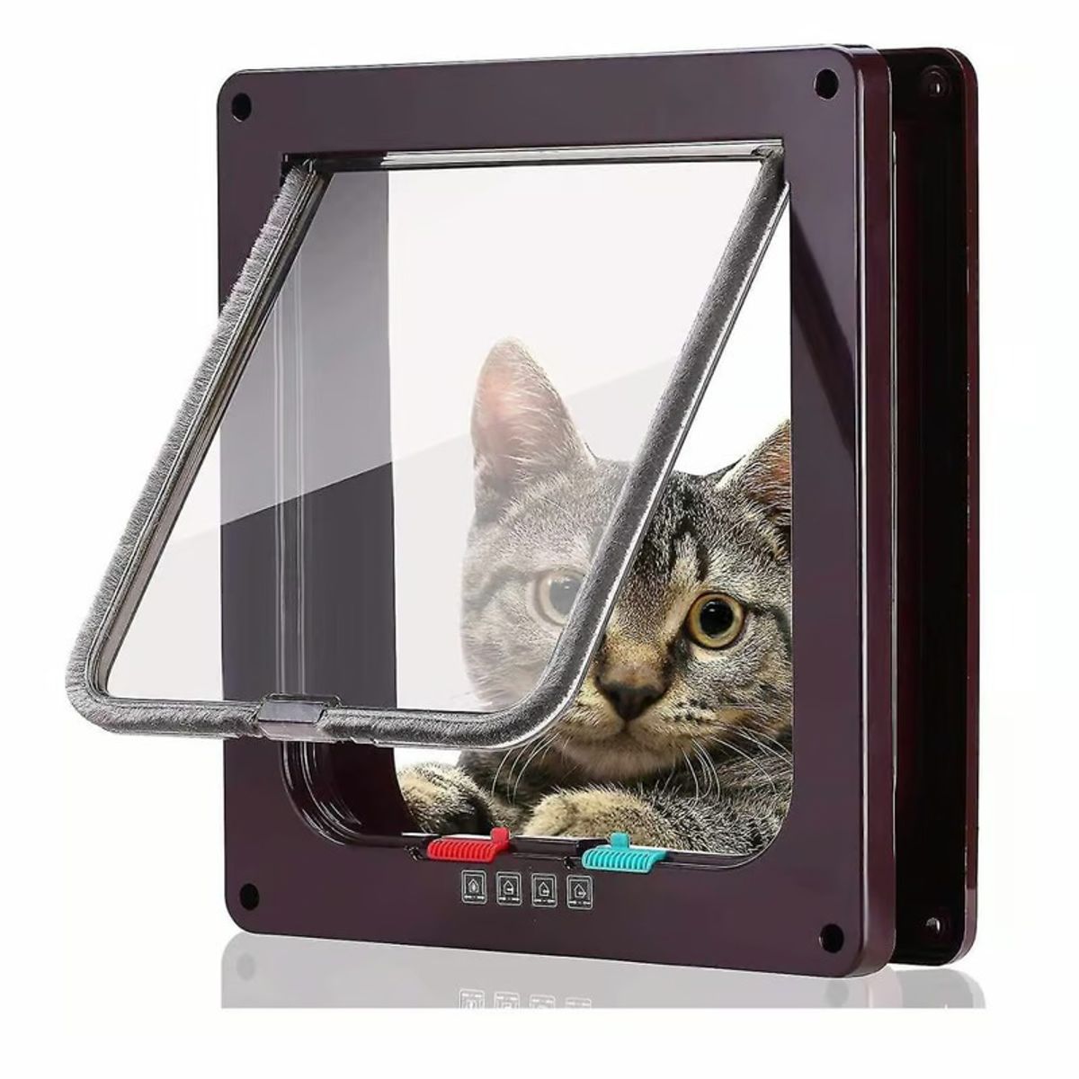 TATEE - Puerta para mascotas 25 x 23.5 x 5.5 cm Grande Mascota L