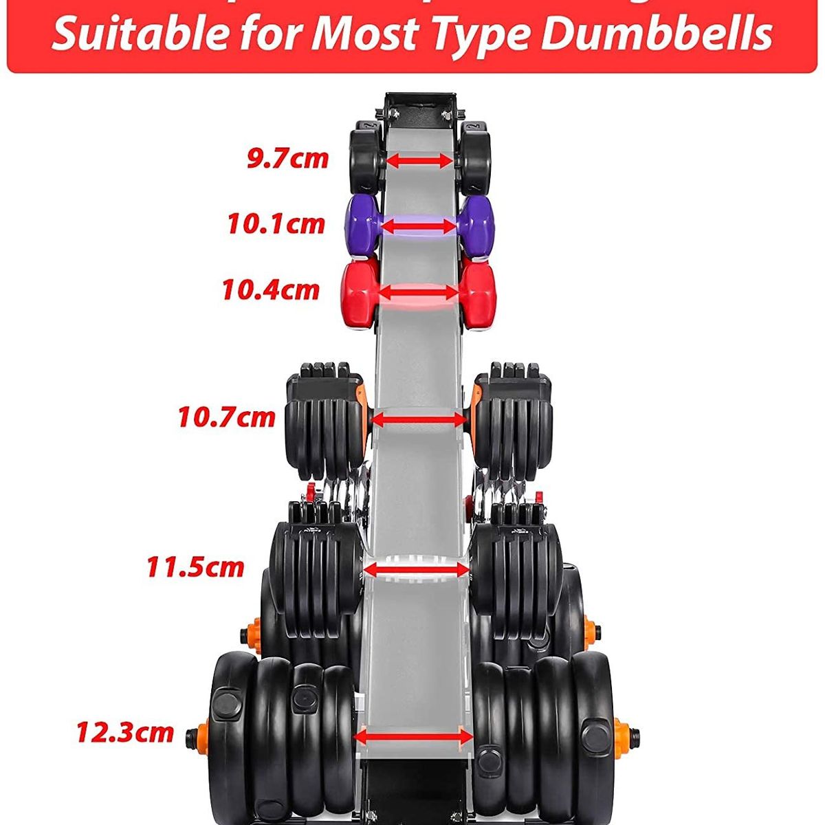 PLUSFIT - Rack soporte mancuernas acero 6 pares homegym plusfit