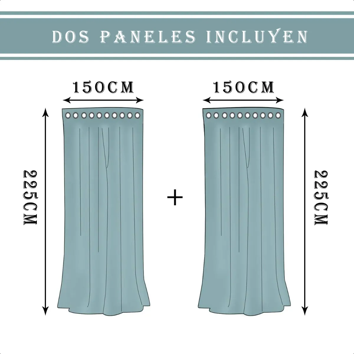 SUPERCENTER - Visillo Hecha Velo Luvia Con Argolla 150 *225cm 2 Paños