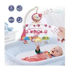 TATEE - Móvil Musical para Bebés Cuna Campana Giratoria rosa