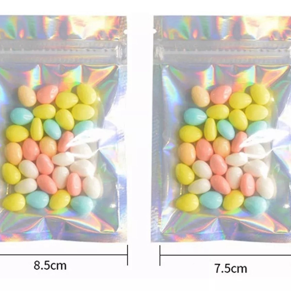 KUANGYE - 200 Bolsas Pouch Holográficas A Prueba De Olores Con Cierre