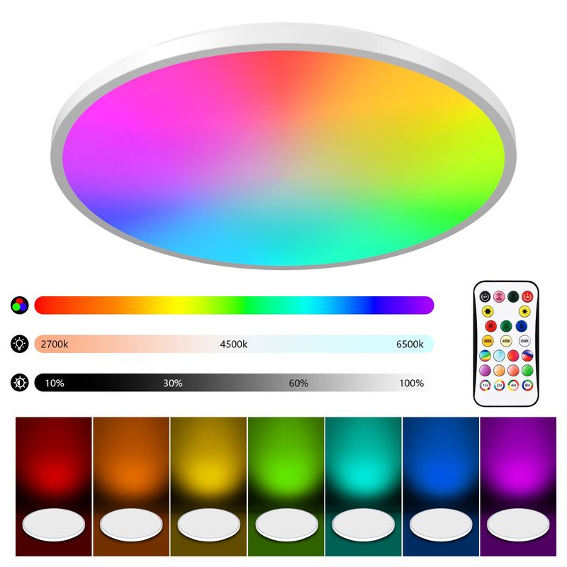 HALMAN - Blanco Luz LED Plafón RGB Control App 16M Colores