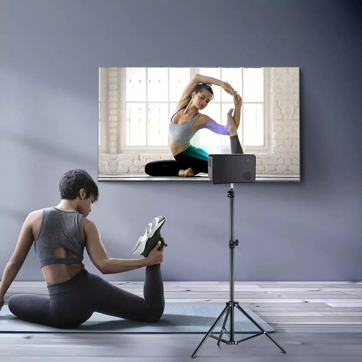 TATEE - Soporte Proyector Base 210cm Tripode Camara universal Metal Retráctil