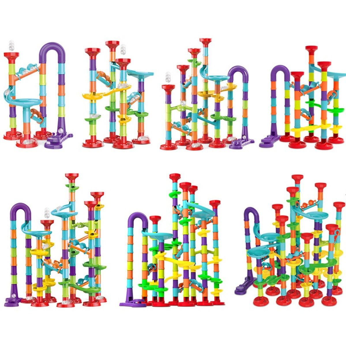 TATEE - Juguetes Bloques Construcción para Pista Bolitas de 142 Uds