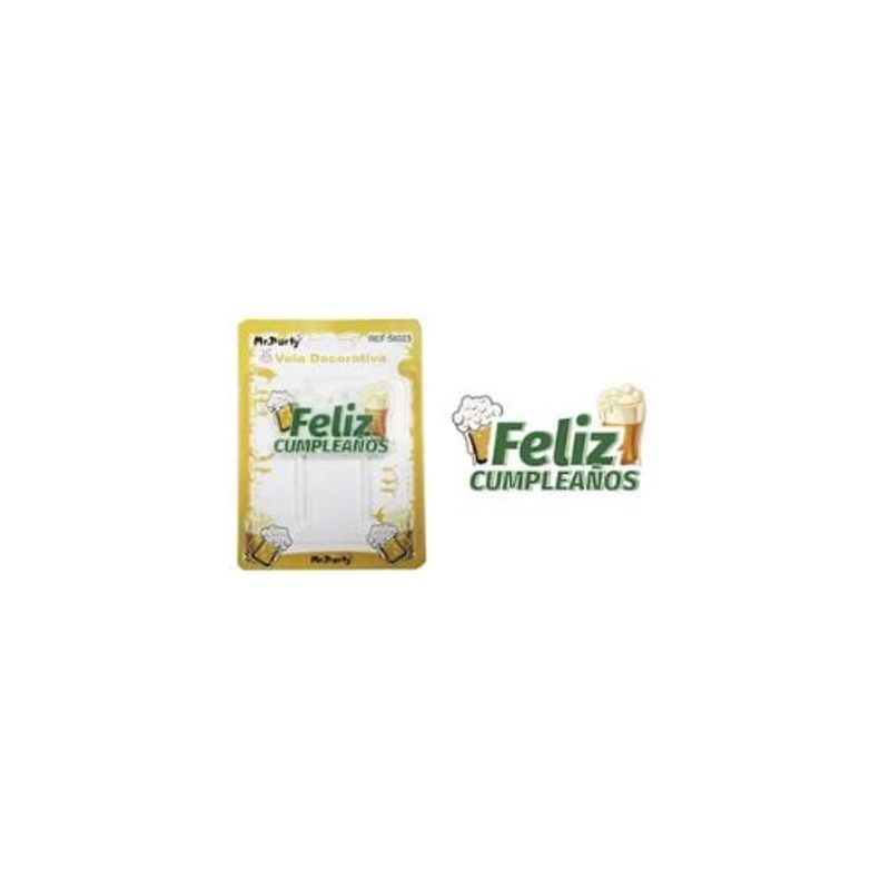 GENERICO - Vela De Feliz Cumpleaños Con Cervezas 7cm