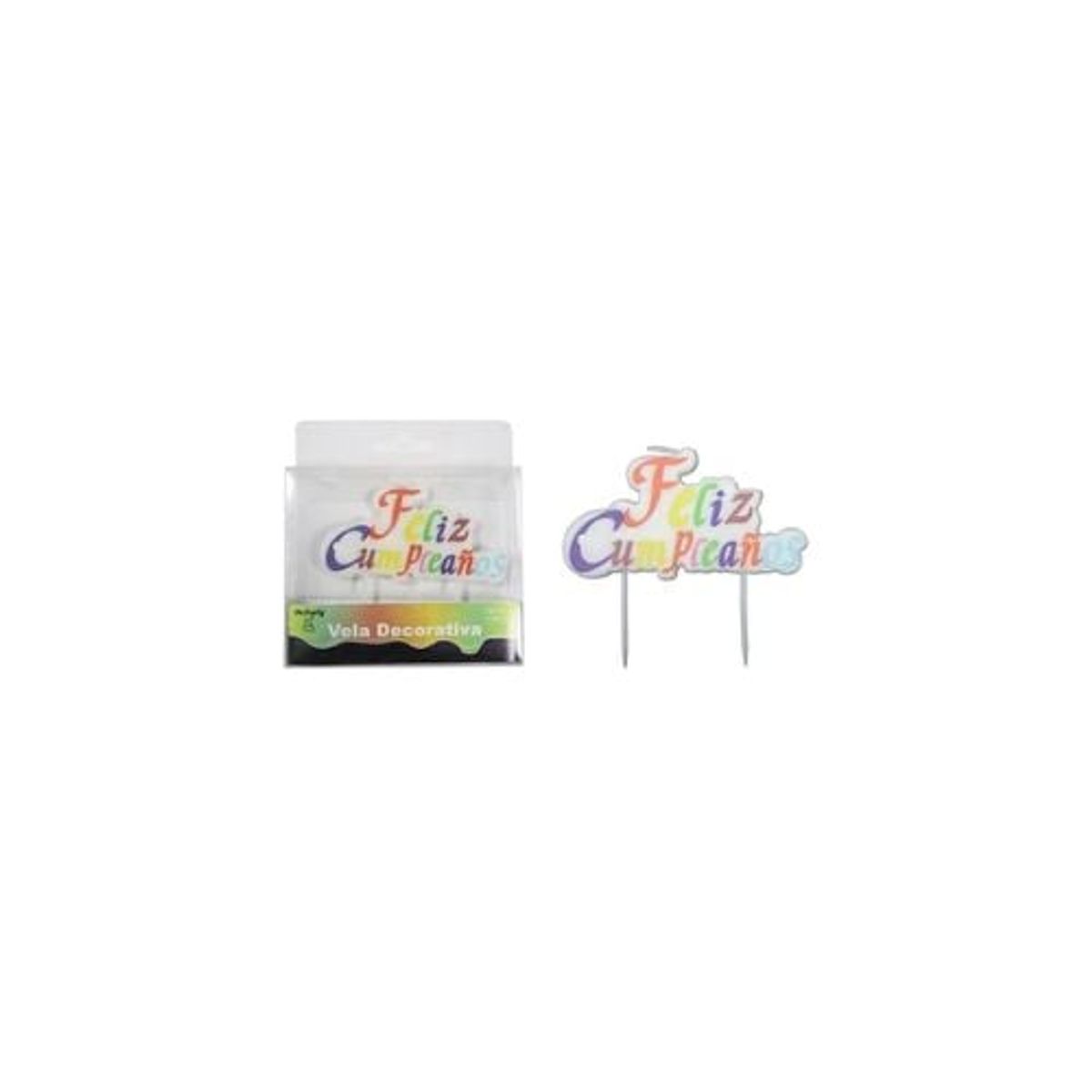 GENERICO - Vela De Feliz Cumpleaños Multicolor 08x8cm
