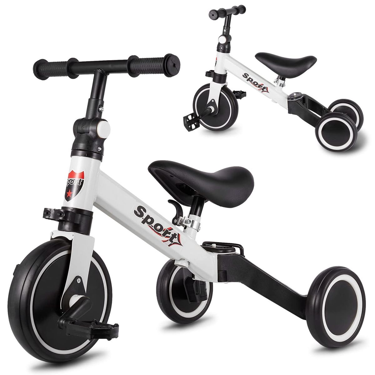 TATEE - Bicicleta infantil 3 en 1 con pedales Spinning bike