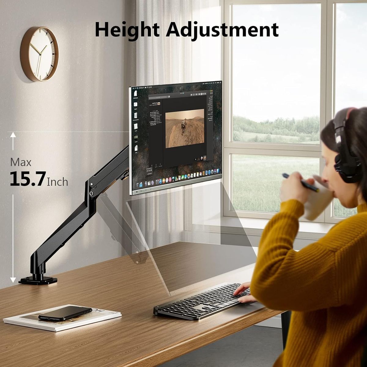 TATEE - Soporte para monitor Escritorio 17-32 Pulgadas Brazo Articulado