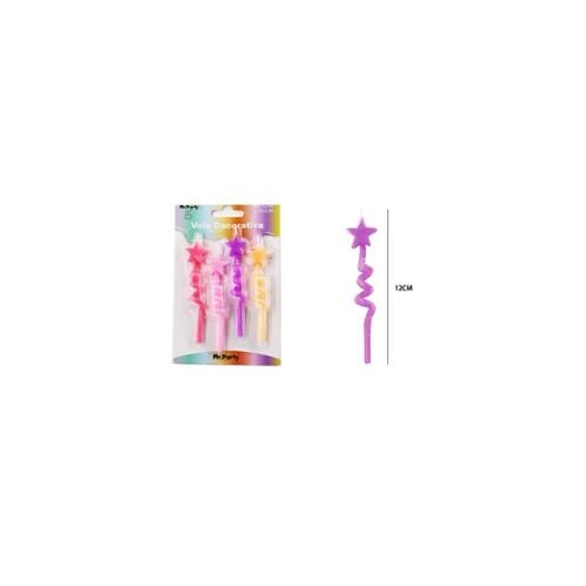 GENERICO - Velas Espiral De Estrella 12cm 4pcs