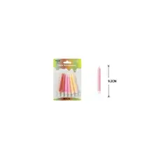 GENERICO - Velas Multicolor 9cm 6pcs