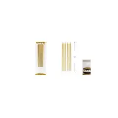 GENERICO - Set De Velas Dorado 15cm 6pcs