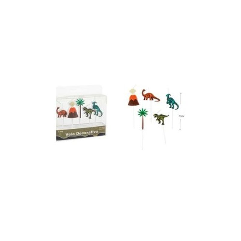 GENERICO - Velas De Dinosaurios 7cm 5pcs