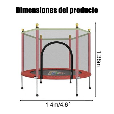 Imagen 2 del producto Cama Elastica Pequeña 1.4 Metros 4.6 Pies Roja Con Malla