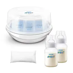 AVENT - Esterilizador Microondas 2 Biberones más regalo Almohada