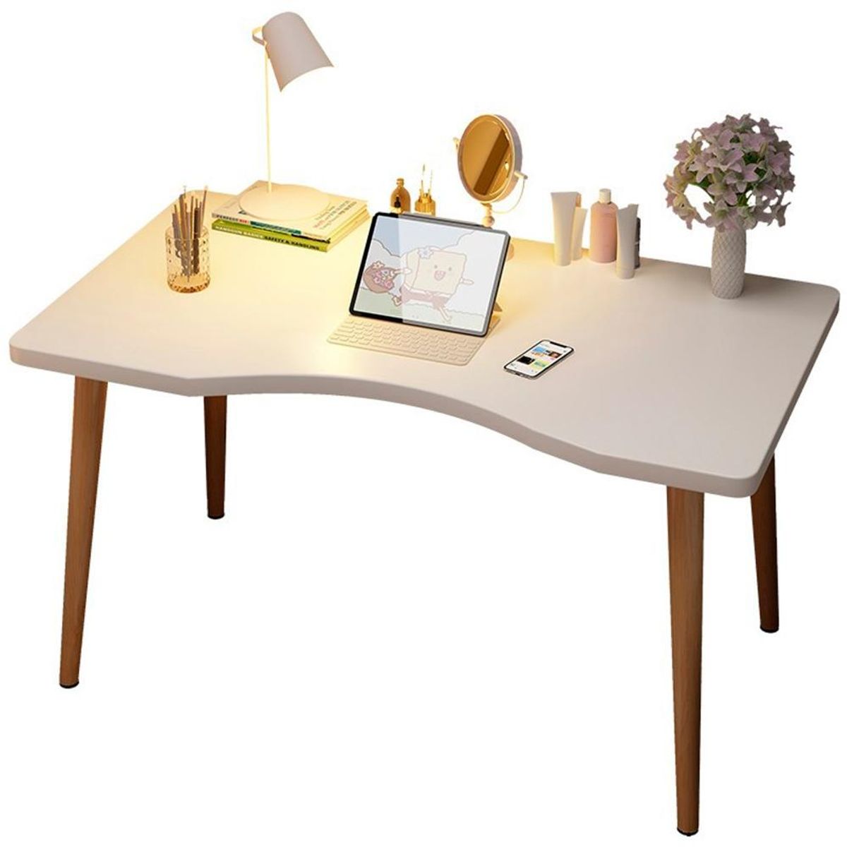 DETODOYMAS - Escritorio oficina blanco moderno 120cm ChicHome - Blanco