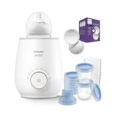PHILIPS AVENT - Calentador más 10 Vasos almacén y 100 absorbentes mamarios