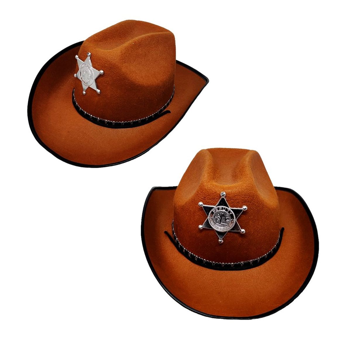 GENERICO - SOMBRERO VAQUERO SHERIF CAFÉ X1UNI