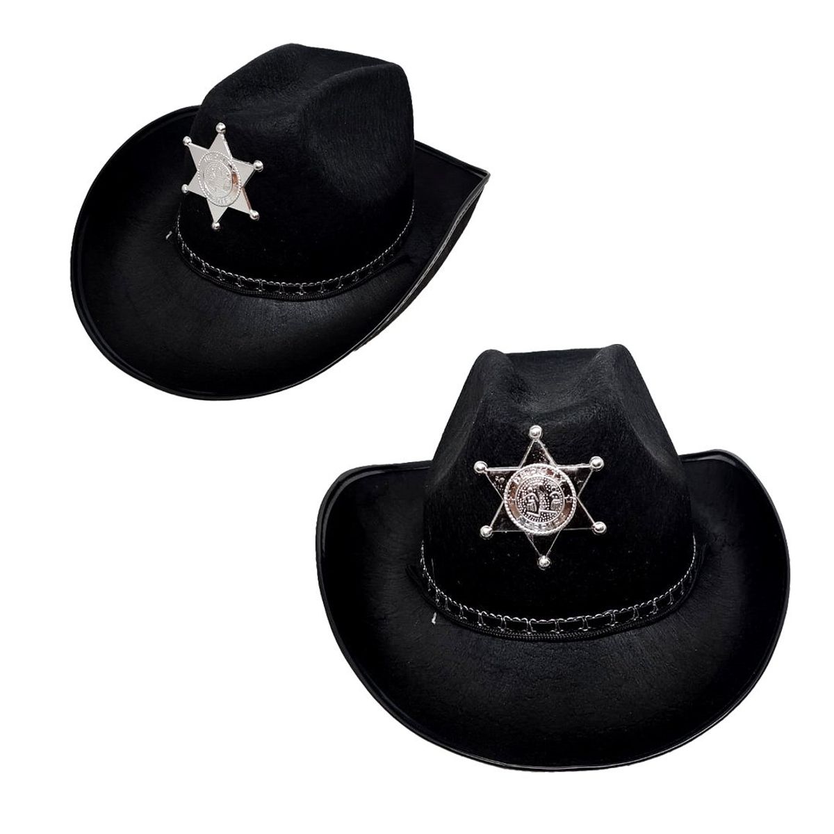 GENERICO - SOMBRERO VAQUERO SHERIF NEGRO X1UNI