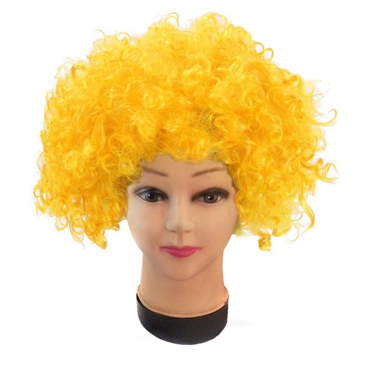 GENERICO - PELUCA AFRO 100GR AMARILLO X1 UNI