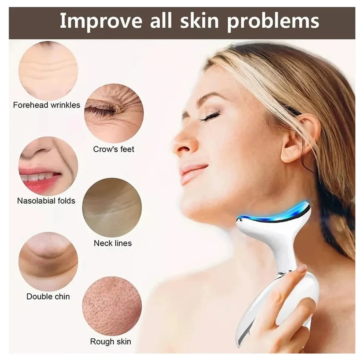 KUANGYE - Masajeador Reductor De Papada Facial Cuello Antiarrugas