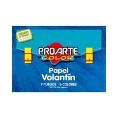 PROARTE - Estuche Papel Volantín 9 Hjs6 Col 55X76