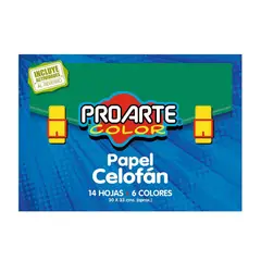 PROARTE - Est Papel Celofan 14 Hjs6 Colores Surtidos 33X30cm