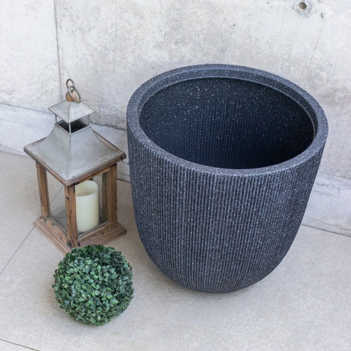 VADELL - Macetero Ovalado  Negro