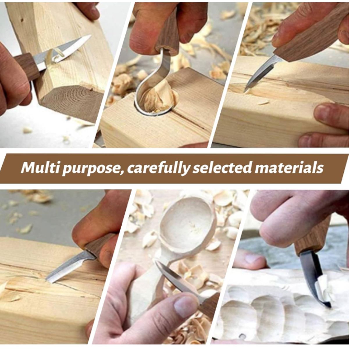 KUANGYE - Kit De 10 Cuchillo Cincel Gubia Tallar Madera Carpintería