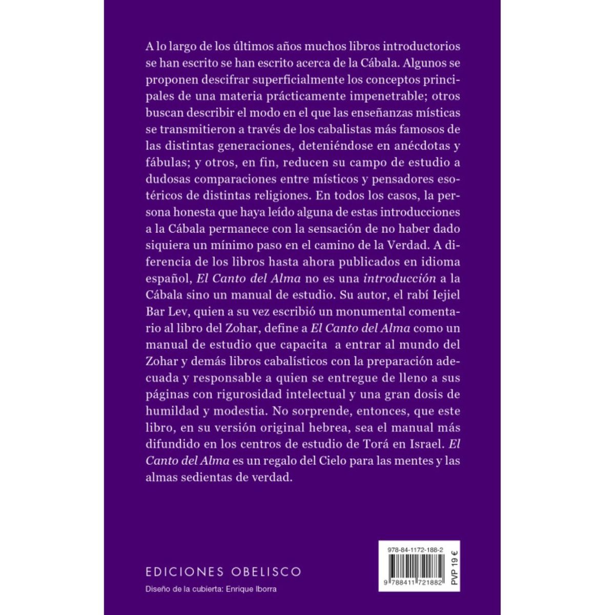 EDICIONES OBELISCO - El canto del alma - Rabino Iejiel Bar Lev