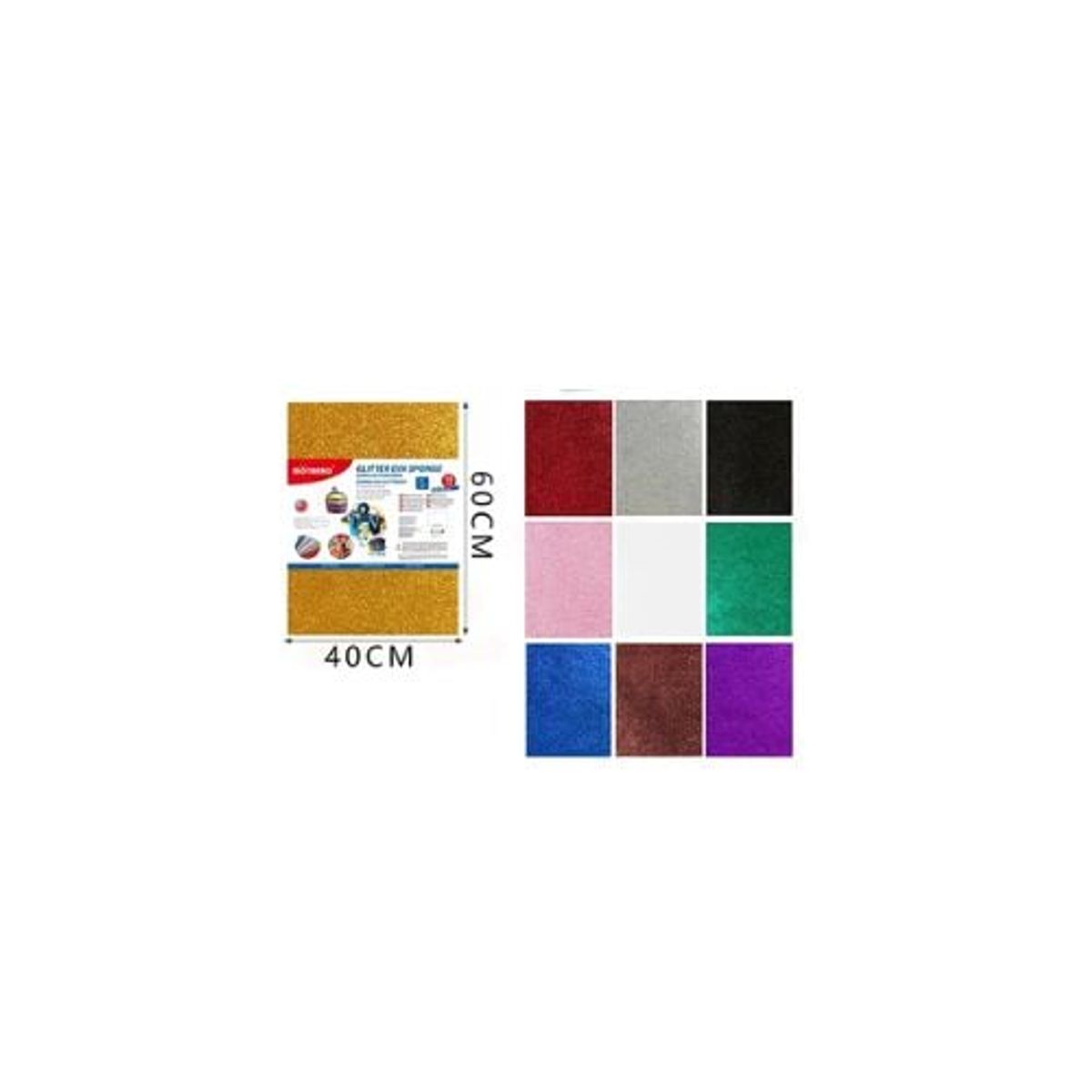 GENERICO - Goma Eva Glitter Multicolor 40x 60 Cm