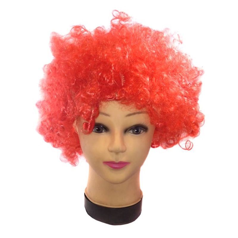 GENERICO - PELUCA AFRO 100GR ROJO X1 UNI