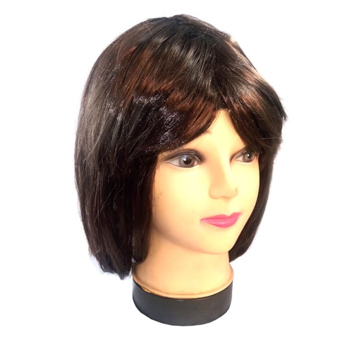 GENERICO - PELUCA CORTA 32CM 100GR CAF? X1 UNI