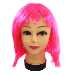 GENERICO - PELUCA CORTA 32CM 100GR FUCSIA X1 UNI