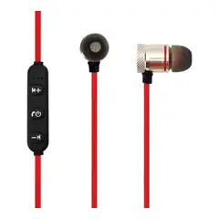 GENERICO - Audifonos Sport Bluetooth Con Microfono Sport Con Iman Metal rojo