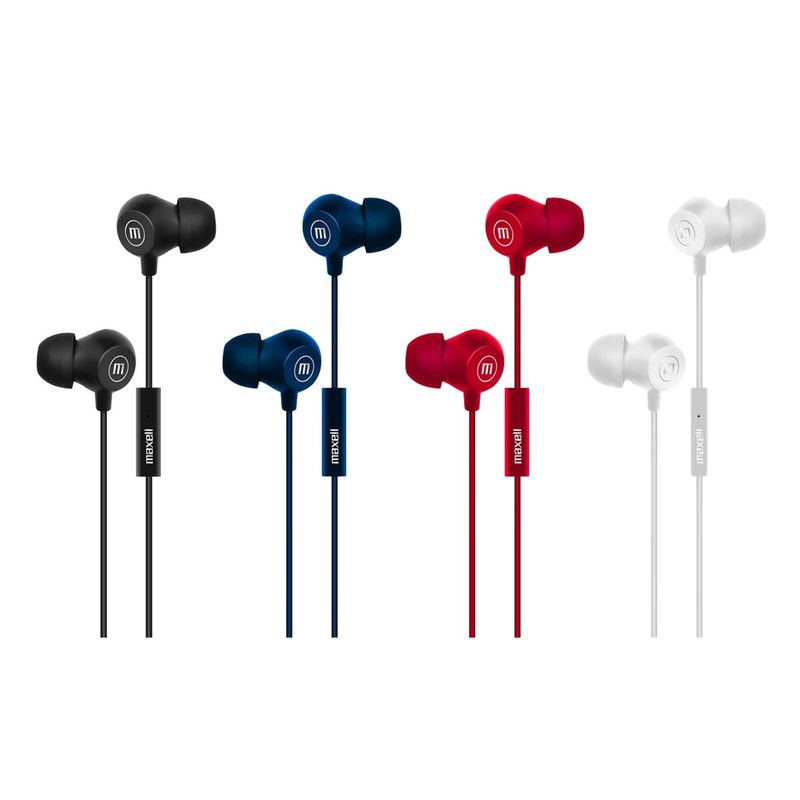 MAXELL - Pack 4 Audifonos In Ear Manos Libres Maxell Colores Surtidos
