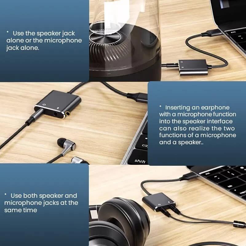 GENERICO - Adaptador de tarjeta de sonido USB con auriculares de 35mm