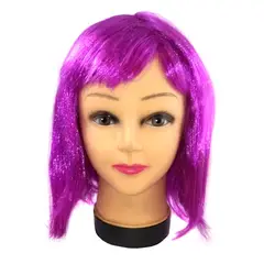GENERICO - PELUCA CORTA 32CM 100GR MORADO X1 UNI