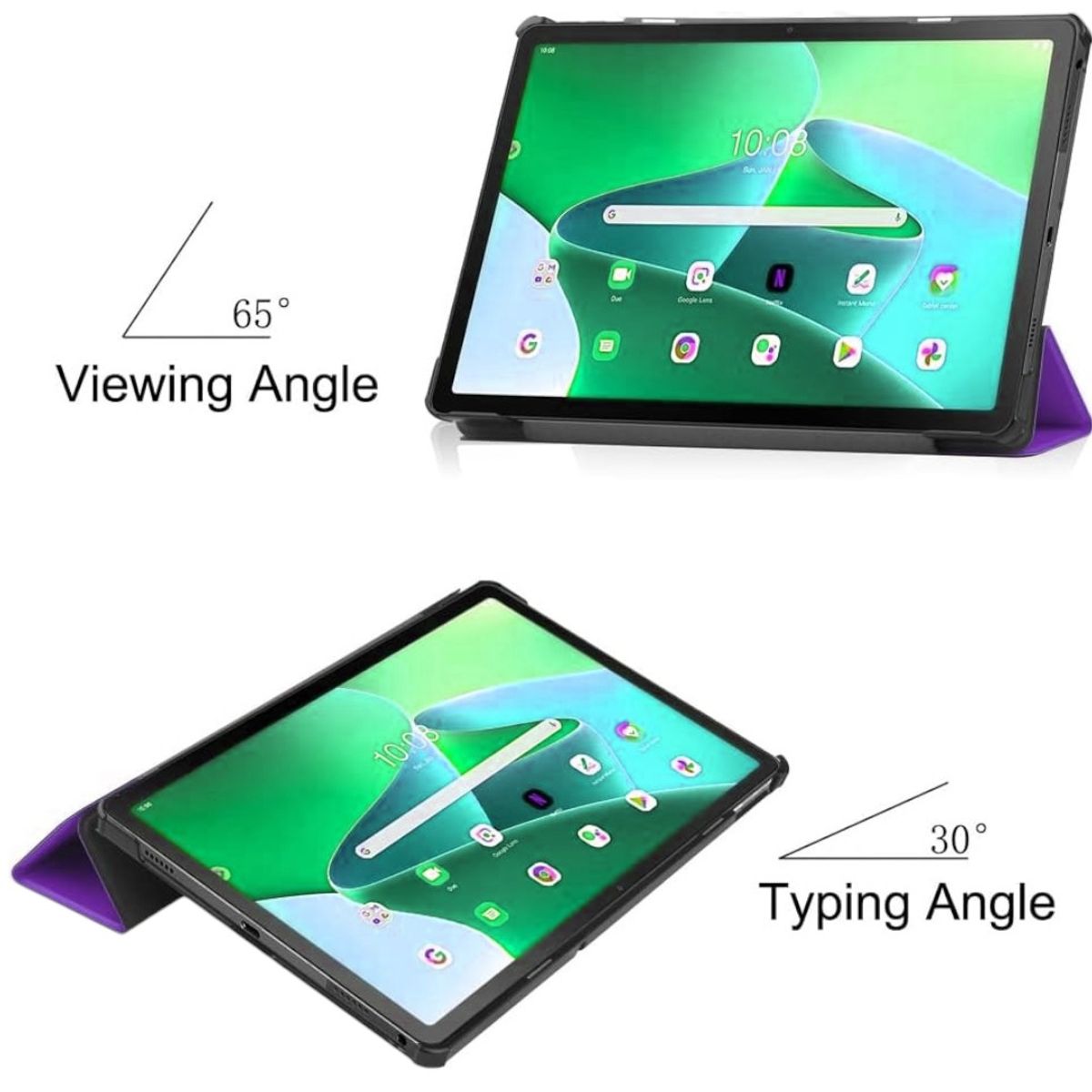 GENERICO - Funda Inteligente compatible con Lenovo Tab M10 Plus 3era Gen 106 Morado