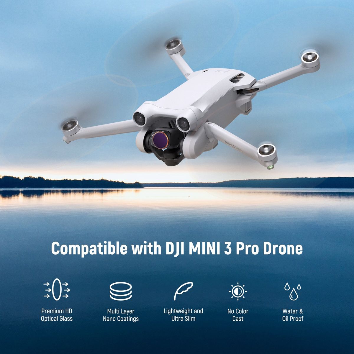 NEEWER - Filtros De Cpl Uv Nd4-32 ND64-512 Variable Para Dji Mini 3 Pro / 3 -4x