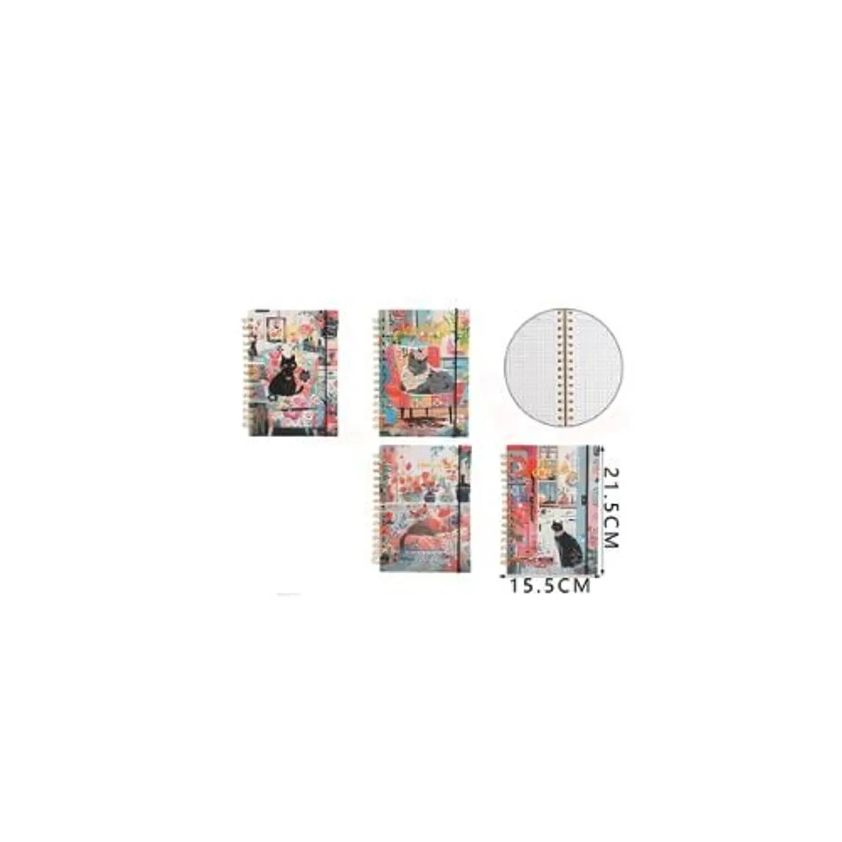 GENERICO - Libreta Gatos 100 Hojas 7 7 Mm