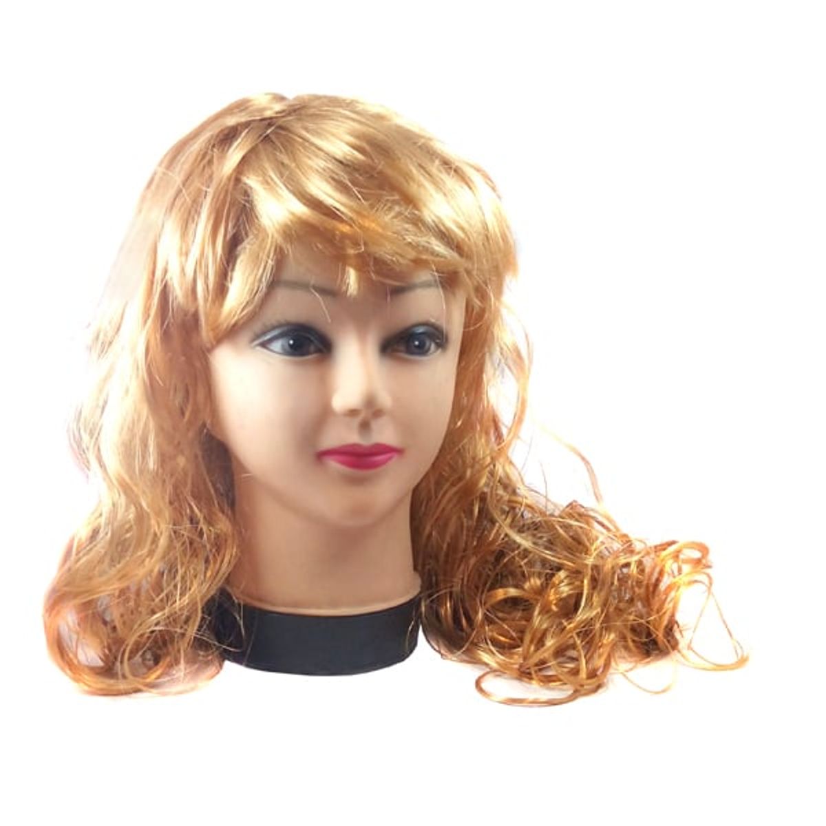 GENERICO - PELUCA CRESPA 60CM 160GR RUBIO X1 UNI