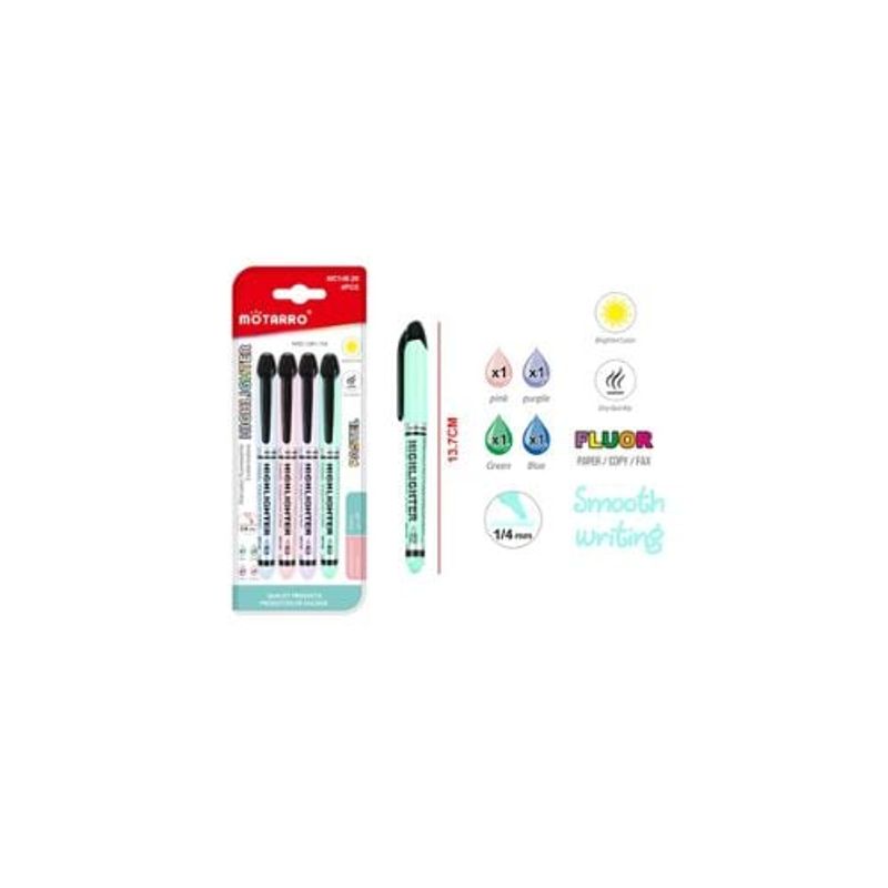 GENERICO - Marcador LÍquido Flúor Pastel 13 7 Cm 4 Pcs
