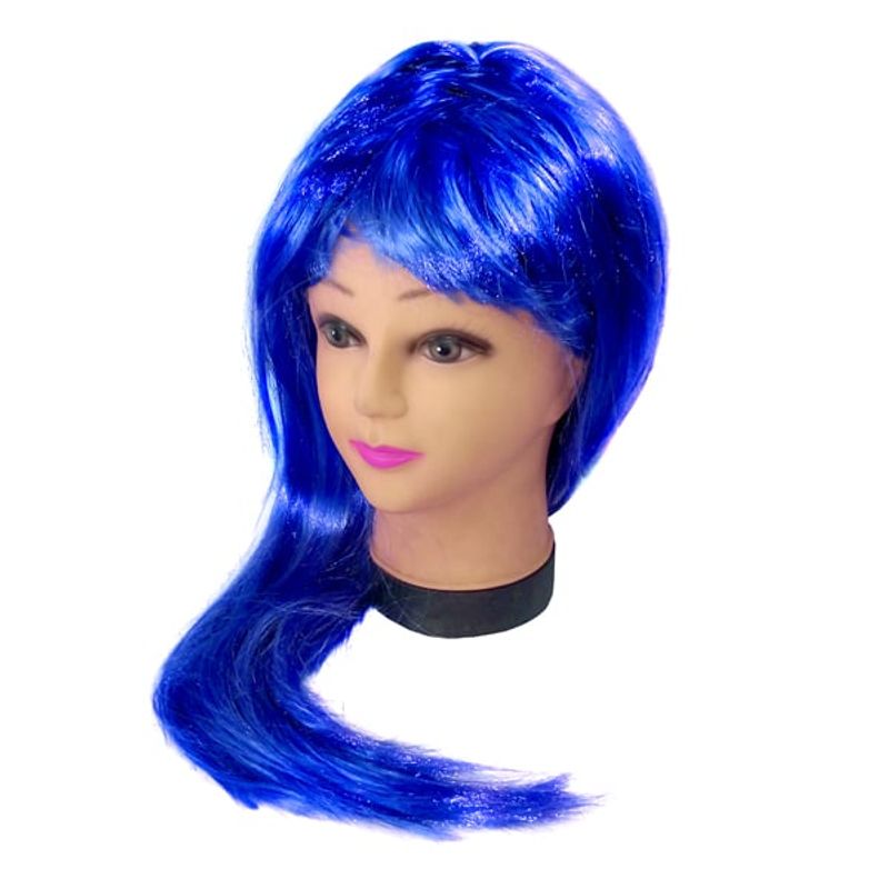 GENERICO - PELUCA LARGA 60CM 160GR AZUL REY X1 UNI