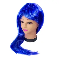 GENERICO - PELUCA LARGA 60CM 160GR AZUL REY X1 UNI