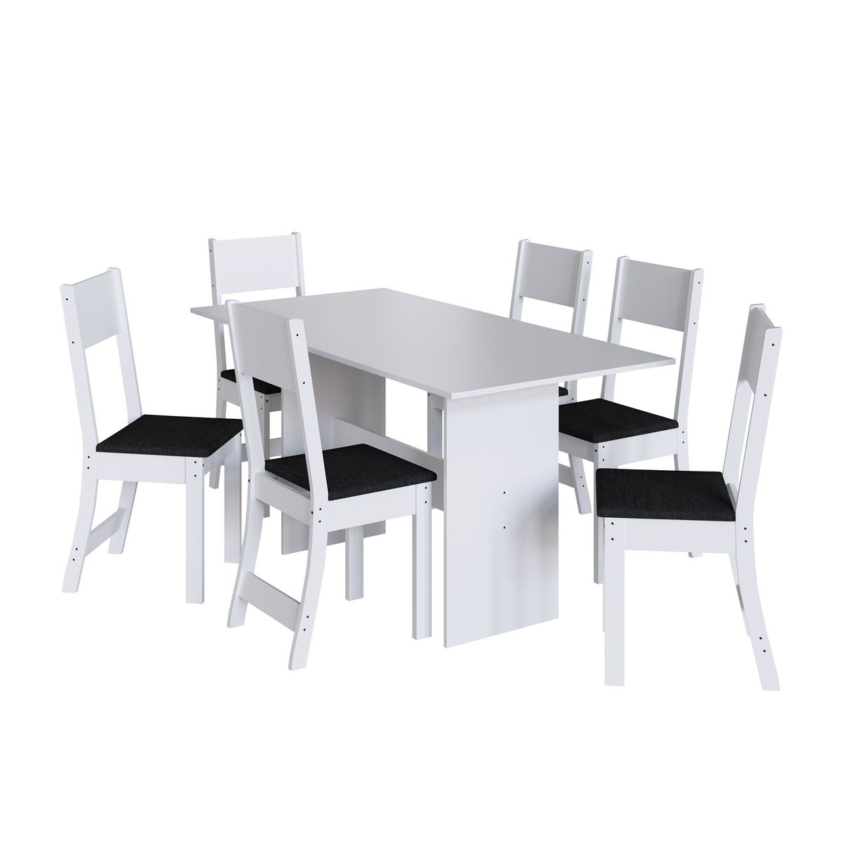 HOME MOBILI - Juego Comedor 6 Sillas Nevada Blanco