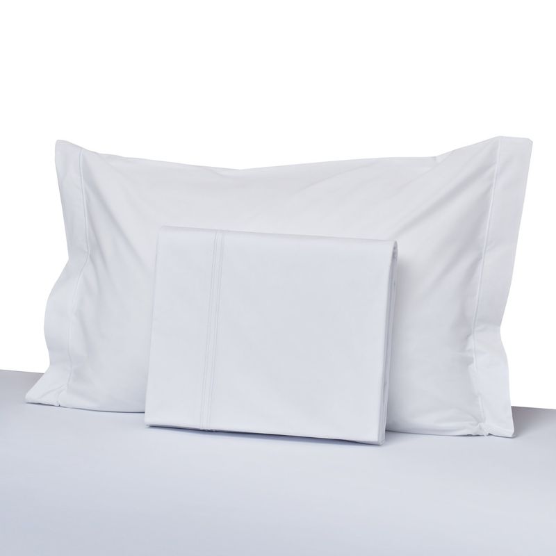 HOHOS CASA - Juego sábanas 1 plaza 200H 50% alg - 50% pol con doble festón blanco